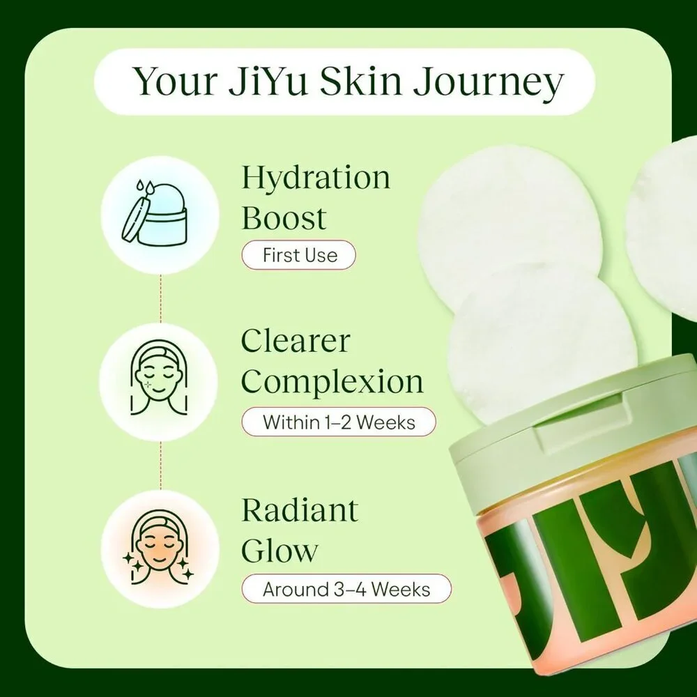 JiYu Toning Polish Pads Dark Spots Wrinkles Dull Skin with Snail Mucin 100 Count